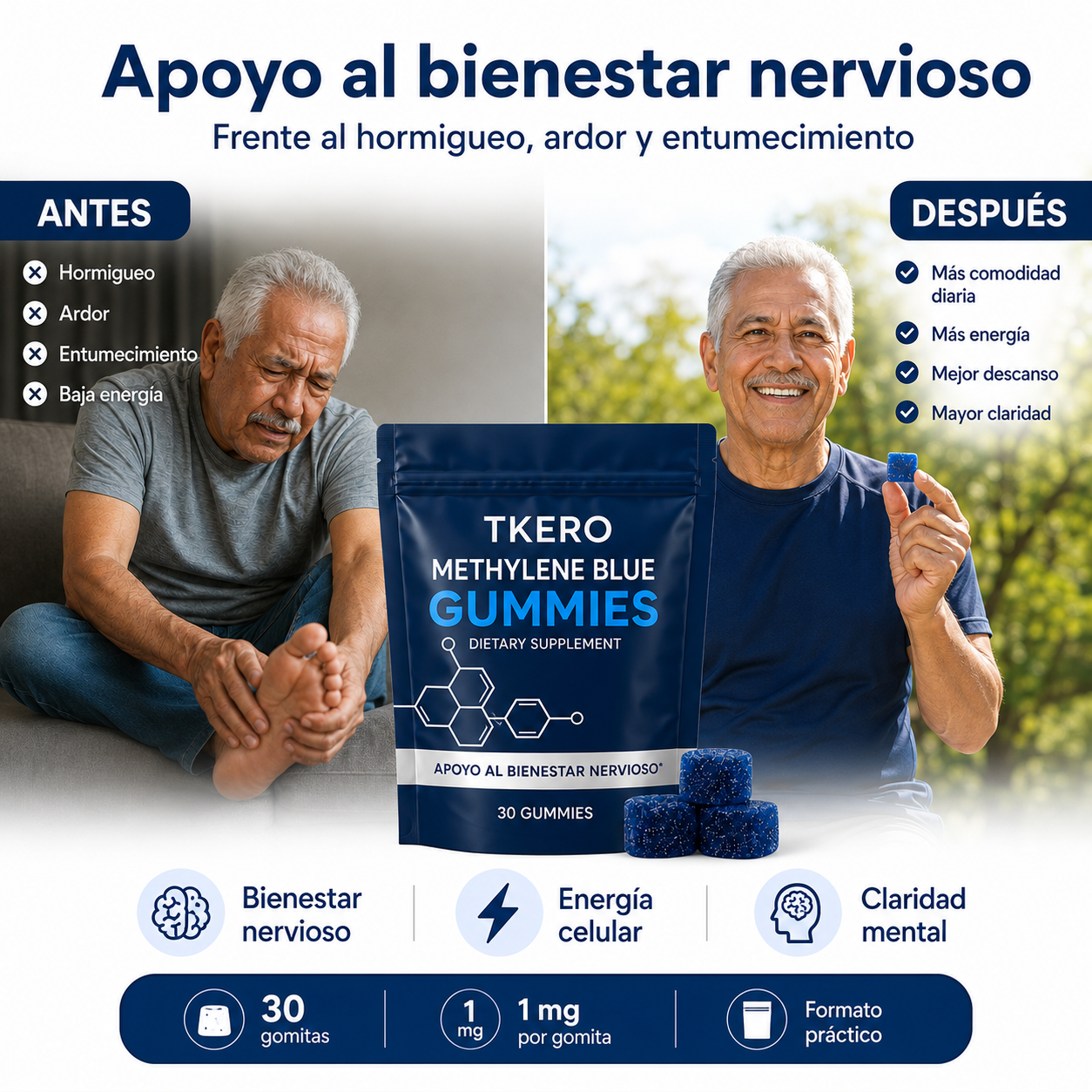 Gomitas de Azul de Metileno | Apoyo para el Bienestar Nervioso