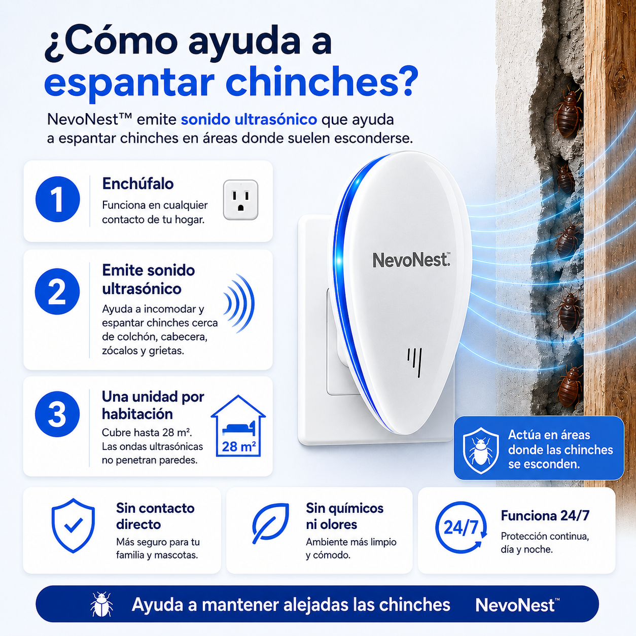 NevoNest repelente ultrasónico indoor
