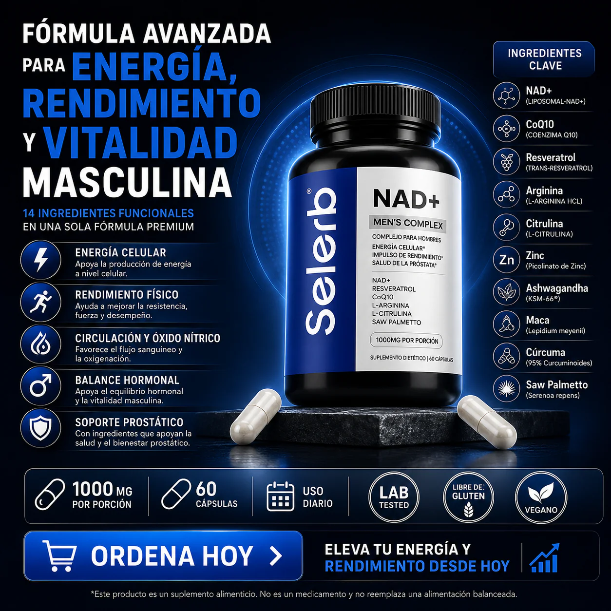 Selerb NAD+ Take Care of Your Prostate and Regain Your Potency in Bed Without Side Effects