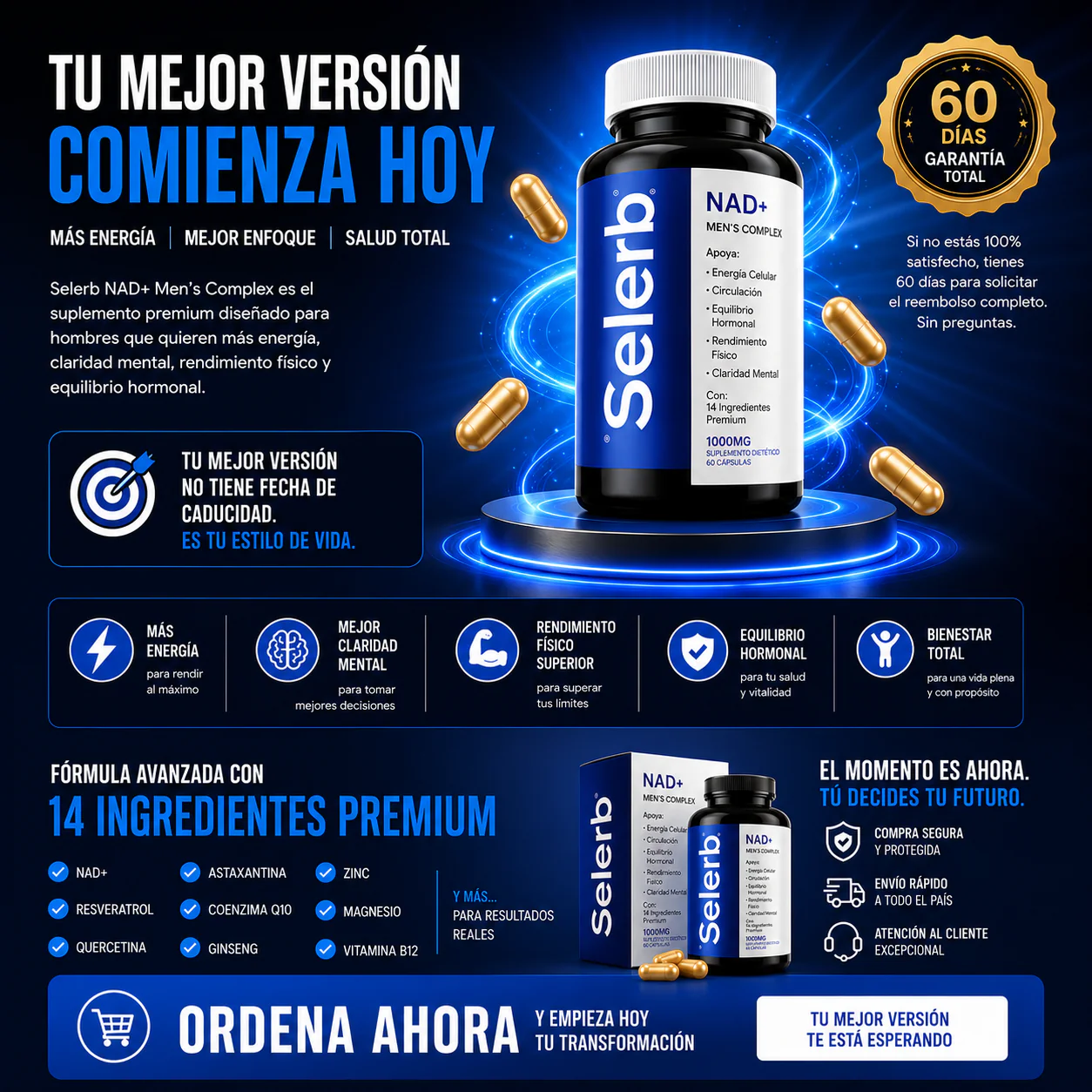 Selerb NAD+ Take Care of Your Prostate and Regain Your Potency in Bed Without Side Effects