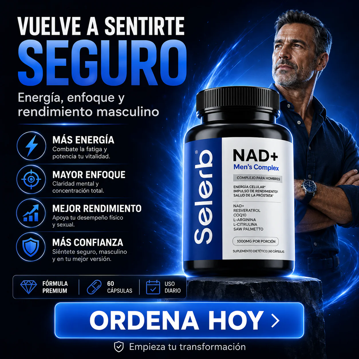 Selerb NAD+ Take Care of Your Prostate and Regain Your Potency in Bed Without Side Effects